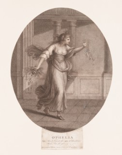 Ophelia: "There's fennel for you, and columbines" (Shakespeare, Hamlet, Act 4, Scene 5), 1787.