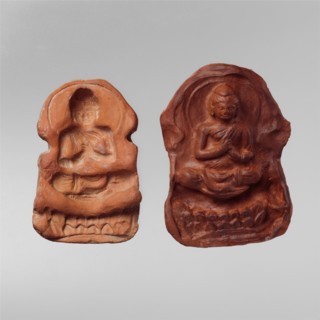 Mold and Impression for a Seated Buddha, 5th-7th century.