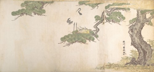 Crane and Their Young in Their Nest in the Branches of a Pine-tree, ca. 1790.