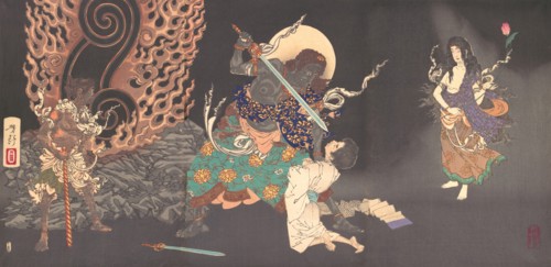 Fudo Myoo Threatening a Novice, 1885.
