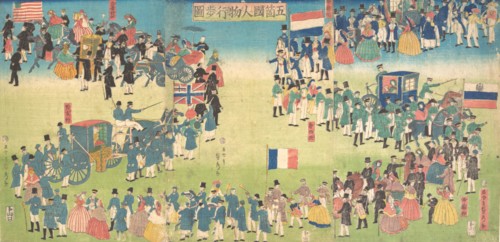 Procession of People from Five Countries: Holland, Russia, France, England and America, 1861.