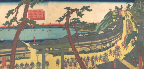 View of Kanagawa on the Tokaido Road (Tokaido kanagawa no shokei), ca. 1862-63.