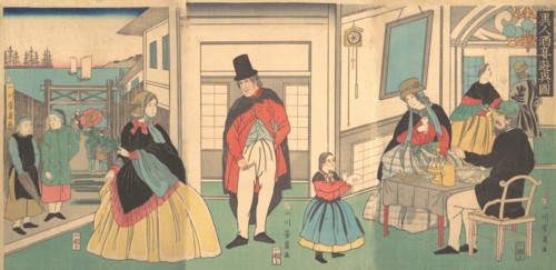 Foreigners Enjoying a Banquet, 2nd month, 1862.