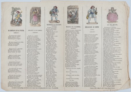 Two sheets (printed as one) with verses in Valencian for masquerades, 1867.