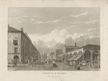 Fulton Street and Market, New York, 1834.