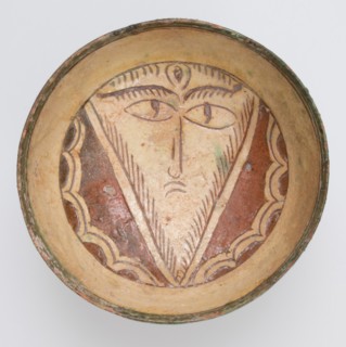 Bowl with Face, Byzantine, 10th-13th century.