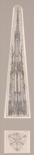 Elevation of a Gothic Pinnacle with a Hexagonal Plan, late 15th century.
