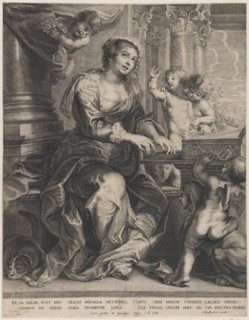 Saint Cecilia playing the organ surrounded by putti, ca. 1640-59.