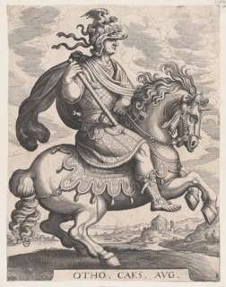 Plate 8: Emperor Otho on Horseback, from 'The First Twelve Roman Caesars', after Tempesta, 1610-50.