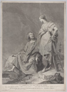 Christ and the woman of Samaria at the well, from the series of 112 prints of the sacred history, after the painting by Giovanni Battista Piazzetta, 1743-63.