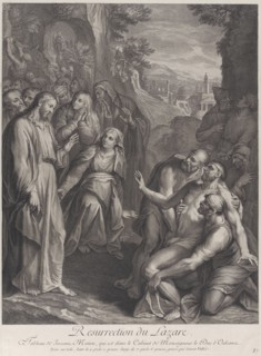 The Raising of Lazarus, with Christ standing at left, ca. 1729.