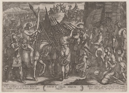 Plate 17: David Returning in Triumph with the Head of Goliath, from 'The Battles of the Old Testament', ca. 1590-ca. 1610.