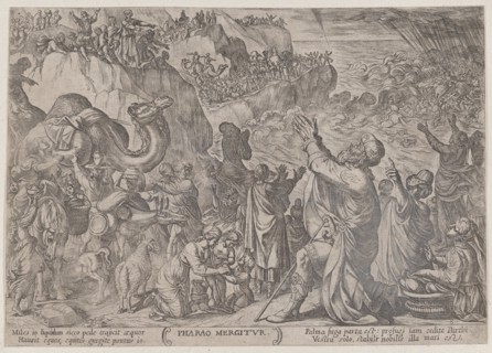 Plate 8: The Egyptians Drowning in the Red Sea, from 'The Battles of the Old Testament', ca. 1590-ca. 1610.