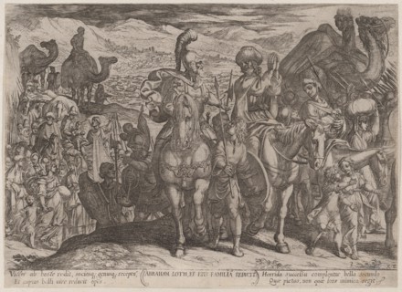 Plate 3: Abraham Taking Lot and His Family to His Own Land, from 'The Battles of the Old Testament', ca. 1590-ca. 1610.