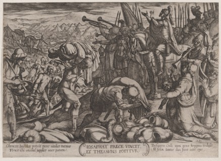 Plate 22: Josaphat Thanking God for His Victory, from 'The Battles of the Old Testament', ca. 1590-ca. 1610.
