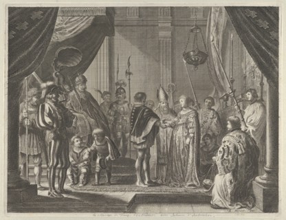 Plate 7: The Marriage of Francisco I de Medici and Johanna of Austria, from Caspar Barlaeus, "Medicea Hospes", 1638.