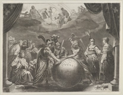 Plate 12: Allegory on the Discord in France, from Caspar Barlaeus, "Medicea Hospes", 1638.
