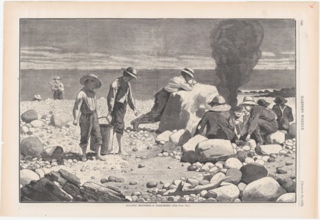 Sea-side Sketches - A Clam-Bake (Harper's Weekly, Vol. XVII), August 23, 1873.