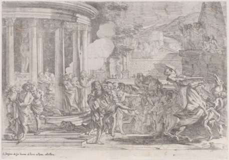 Sinorix carried from the temple of Artemis trying to escape the effects of the poisoning, ca. 1640.
