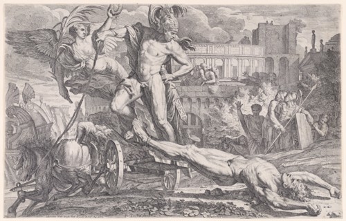 Achilles dragging the body of Hector around the walls of Troy, 1648-50.
