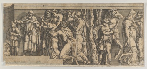 Statue of Niobe and her Worshippers, with Apollo and Diana and other Figures, 1543-47.