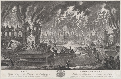 Vue d'un embrasement, 18th century.
