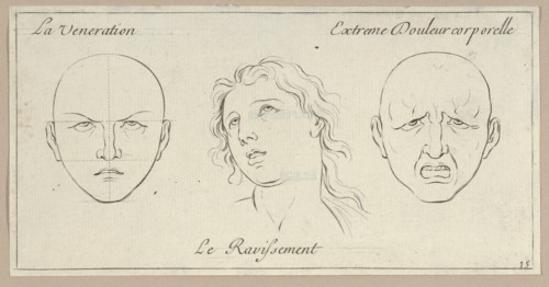 La Veneration, Le Ravissement, Extrême Douleur corporelle (from Caractères des passions, gravés sur les desseins de l'illustre Monsieur le Brun), 1695-1720.