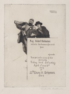 Invitation with vignette from "The First Born" (with text), 1887.