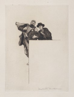 Invitation with vignette from "The First Born" (without text), 1887.