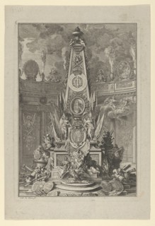 Funeral monument to Charles V, Duke of Lorraine, frontispiece to 'Les Actions glorieuses de S.A.S. Charles Duc de Lorraine', 1703-04.