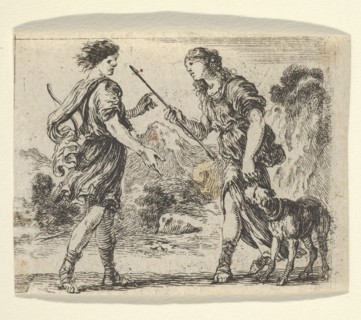 Cephalus and Procris, from 'Game of Mythology' (Jeu de la Mythologie), 1644.