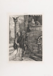 Owake! what ho! Brabantio! thieves! thieves!: plate 1 from Othello (Act 1, Scene 1), 1844.