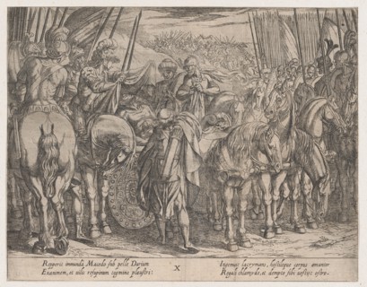 Plate 10: Alexander Finding the Body of Darius, from The Deeds of Alexander the Great,, 1608.