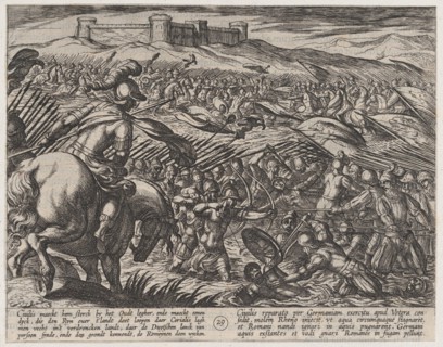 Plate 29: Civilis Floods the Land by Defensively Breaking the Dikes, from The War of the Romans Against the Batavians (Romanorvm et Batavorvm societas), 1611.