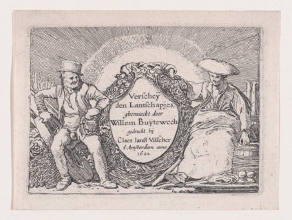 Titlepage, from Verscheyden Landtschapjes (Various Little Landscapes), Plate 1, ca. 1616.
