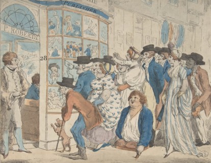Caricature Shop of Piercy Roberts, 28 Middle Row, Holborn, 1801.