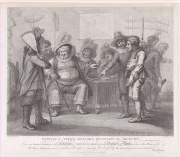 Falstaff at Justice Shallow's Mustering His Recruits (Shakespeare, Henry IV, Part II, Act 3, Scene 2), June 1, 1792.