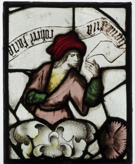 Panel with Prophet from a Tree of Jesse Window, British, mid-15th century.