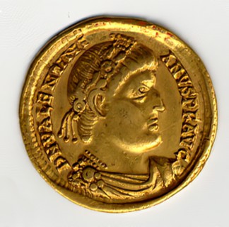 Gold Solidus of Valentinian I (364-75), Byzantine, 364-375.