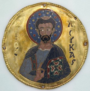 Medallion with Saint Luke from an Icon Frame, Byzantine, ca. 1100.
