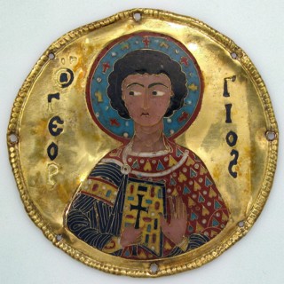 Medallion with Saint George from an Icon Frame, Byzantine, ca. 1100.