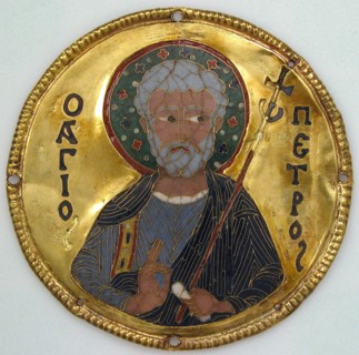 Medallion with Saint Peter from an Icon Frame, Byzantine, ca. 1100.