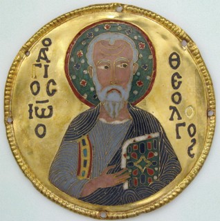Medallion with Saint John the Evangelist from an Icon Frame, Byzantine, ca. 1100.