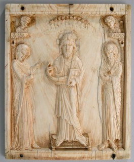 Icon with the Deesis, Byzantine, mid-900s. Christ with the Virgin and John the Forerunner (the Baptist)
