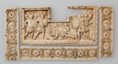 Panel from an Ivory Casket with Scenes of the Story of Joshua, Byzantine, 900-1000.