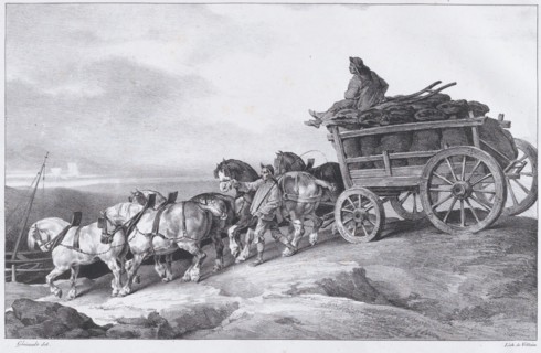 Coal Waggon [sic.] Drawn by Horses, 1822.