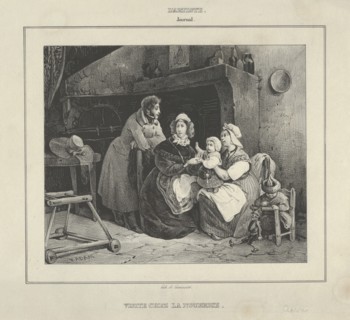 Visite Chez la Nourrice (Visit to the Wetnurse) (from Journal l'Artiste), 19th century.