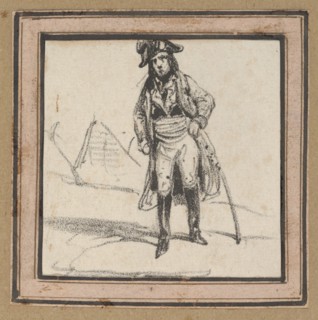 Soldier leaning on his sword, mid-19th century.
