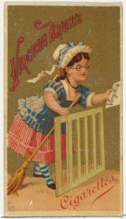 From the Girls and Children series (N64) promoting Virginia Brights Cigarettes for Allen & Ginter brand tobacco products, 1886.