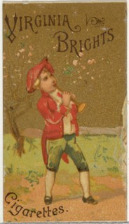 From the Girls and Children series (N64) promoting Virginia Brights Cigarettes for Allen & Ginter brand tobacco products, 1886.